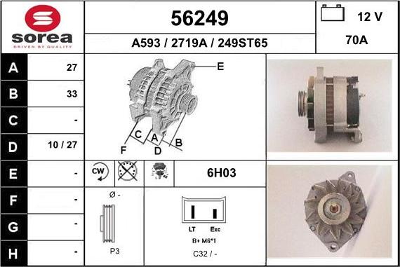 EAI 56249 - Генератор autospares.lv