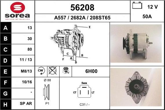 EAI 56208 - Генератор autospares.lv