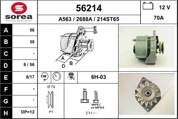 EAI 56214 - Генератор autospares.lv