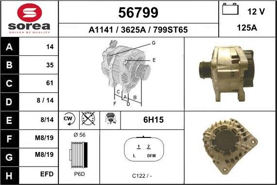 EAI 56799 - Генератор autospares.lv