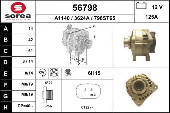 EAI 56798 - Генератор autospares.lv