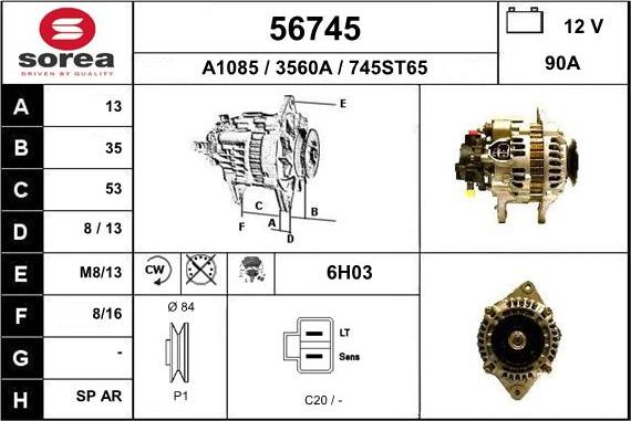 EAI 56745 - Генератор autospares.lv