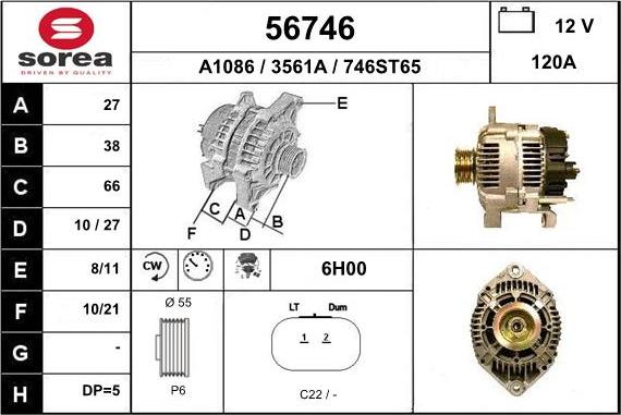 EAI 56746 - Генератор autospares.lv