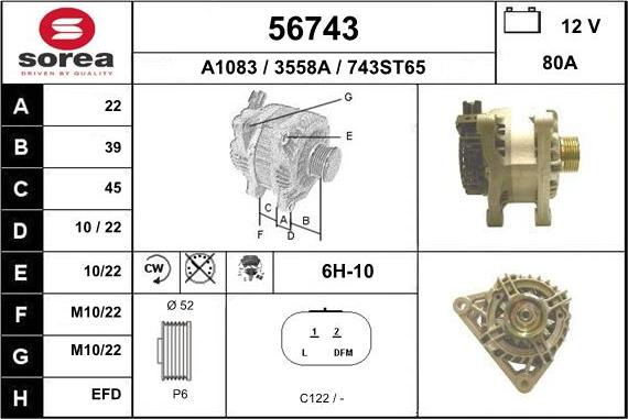 EAI 56743 - Генератор autospares.lv