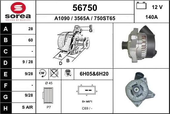 EAI 56750 - Генератор autospares.lv