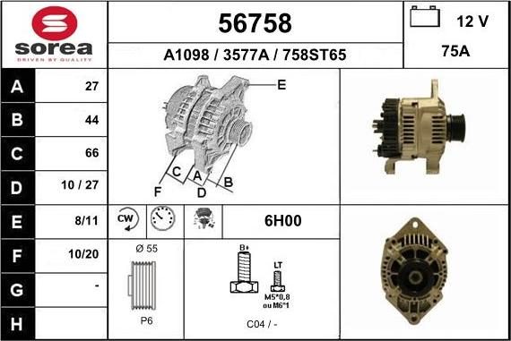 EAI 56758 - Генератор autospares.lv