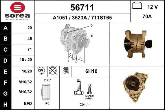 EAI 56711 - Генератор autospares.lv