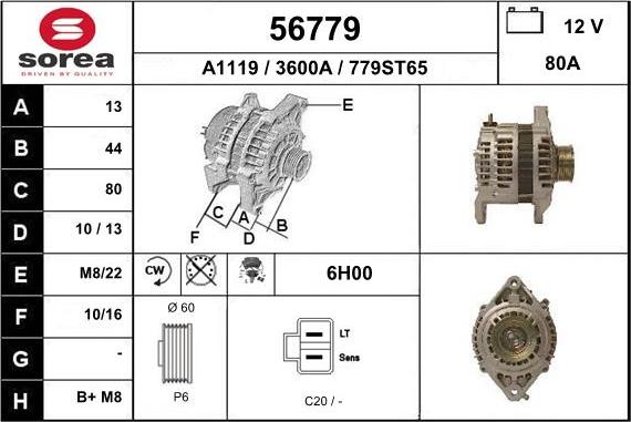 EAI 56779 - Генератор autospares.lv