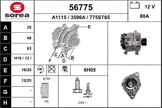 EAI 56775 - Генератор autospares.lv