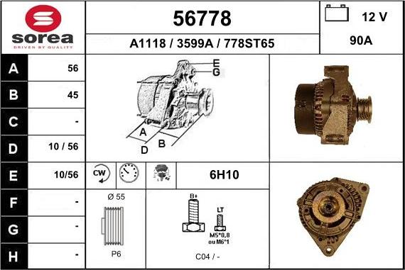 EAI 56778 - Генератор autospares.lv