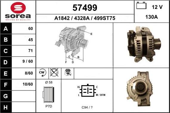 EAI 57499 - Генератор autospares.lv