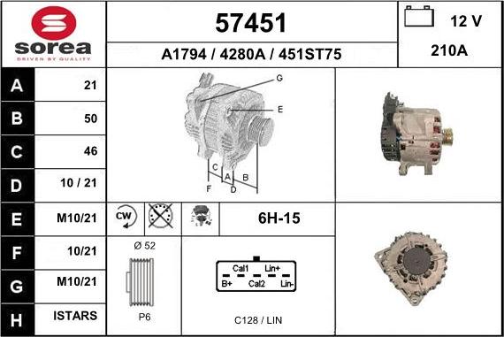 EAI 57451 - Генератор autospares.lv