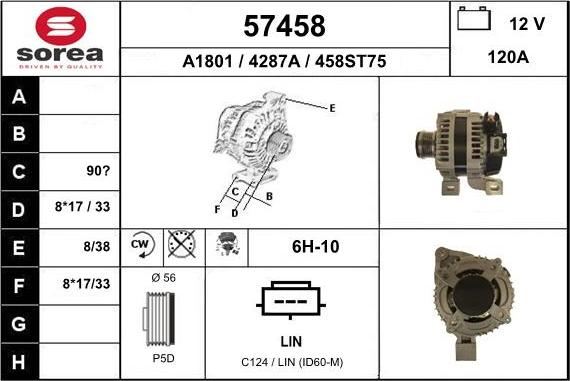 EAI 57458 - Генератор autospares.lv