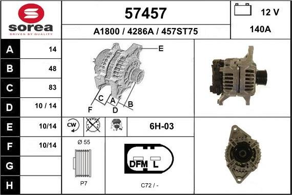 EAI 57457 - Генератор autospares.lv