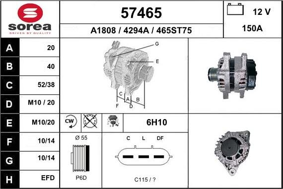 EAI 57465 - Генератор autospares.lv