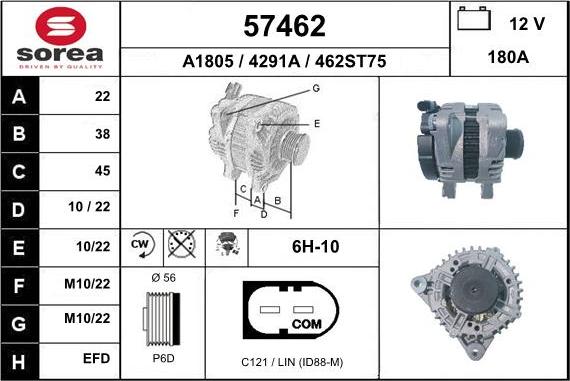 EAI 57462 - Генератор autospares.lv