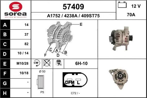 EAI 57409 - Генератор autospares.lv