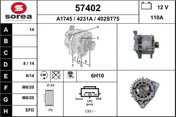 EAI 57402 - Генератор autospares.lv