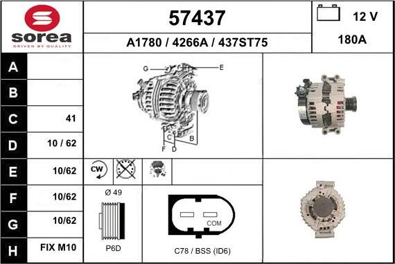 EAI 57437 - Генератор autospares.lv