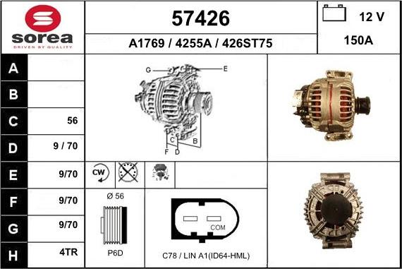 EAI 57426 - Генератор autospares.lv