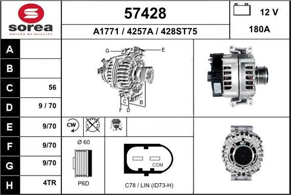 EAI 57428 - Генератор autospares.lv