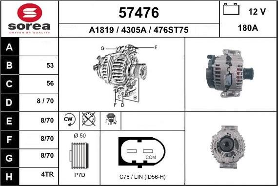 EAI 57476 - Генератор autospares.lv