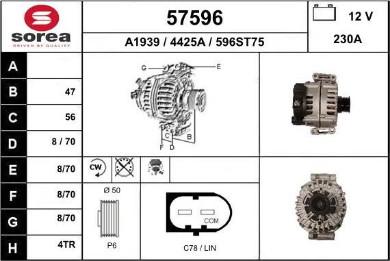 EAI 57596 - Генератор autospares.lv