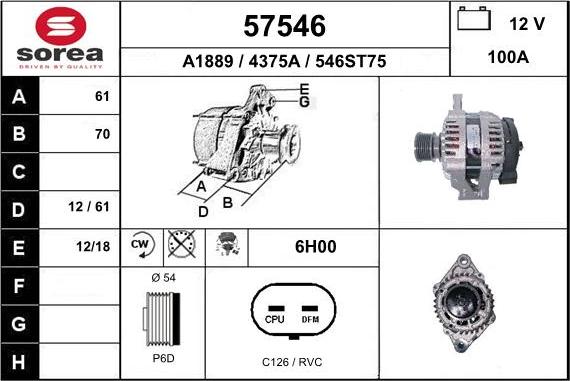 EAI 57546 - Генератор autospares.lv