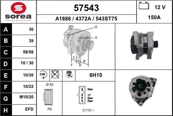 EAI 57543 - Генератор autospares.lv