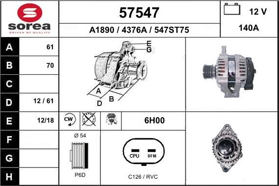 EAI 57547 - Генератор autospares.lv