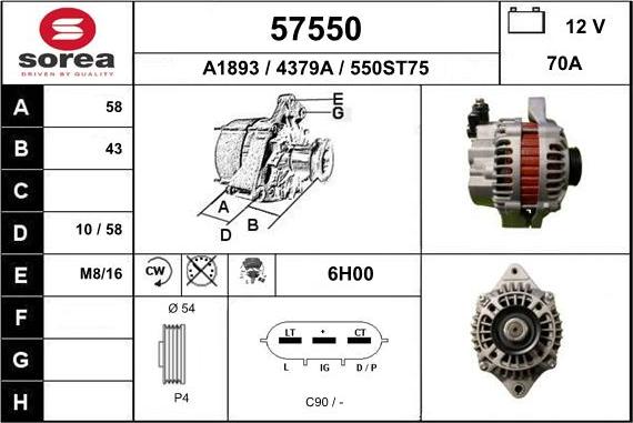 EAI 57550 - Генератор autospares.lv