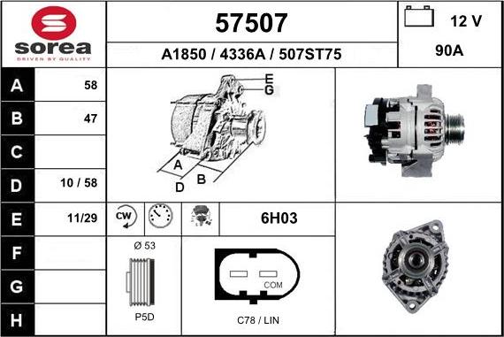 EAI 57507 - Генератор autospares.lv