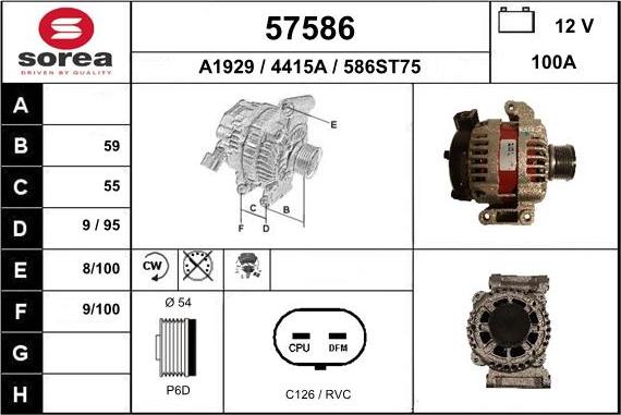 EAI 57586 - Генератор autospares.lv