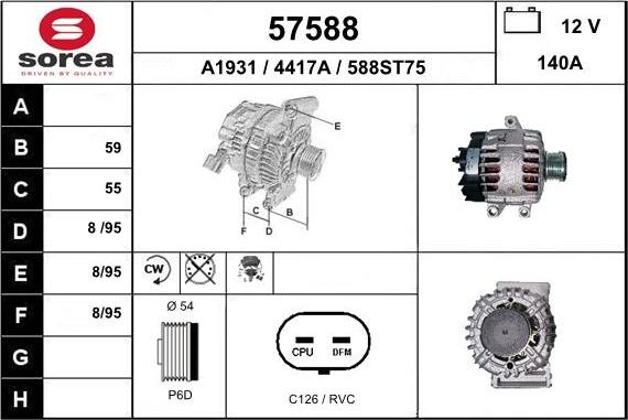 EAI 57588 - Генератор autospares.lv