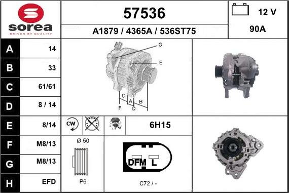 EAI 57536 - Генератор autospares.lv