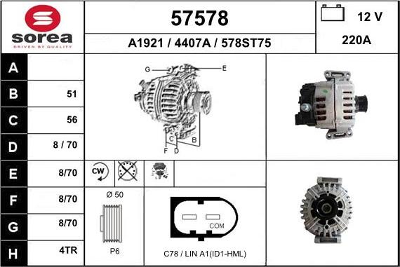 EAI 57578 - Генератор autospares.lv