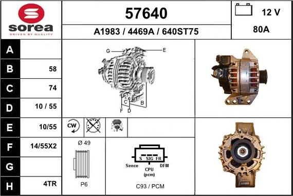 EAI 57640 - Генератор autospares.lv