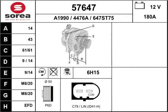 EAI 57647 - Генератор autospares.lv