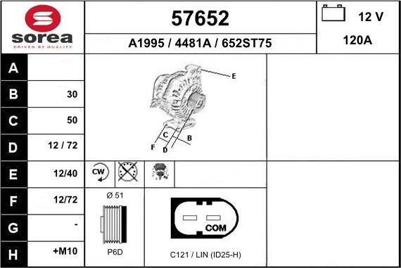 EAI 57652 - Генератор autospares.lv