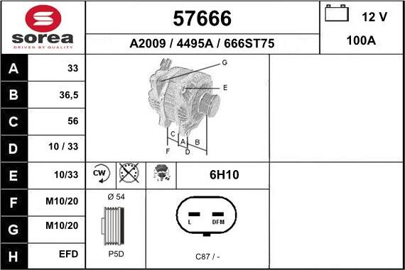 EAI 57666 - Генератор autospares.lv