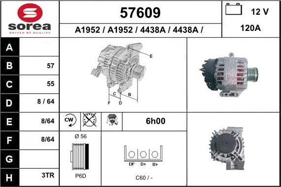 EAI 57609 - Генератор autospares.lv