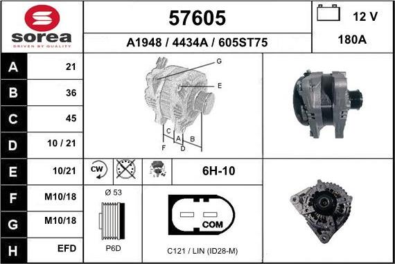 EAI 57605 - Генератор autospares.lv