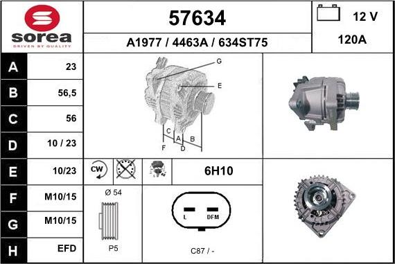 EAI 57634 - Генератор autospares.lv