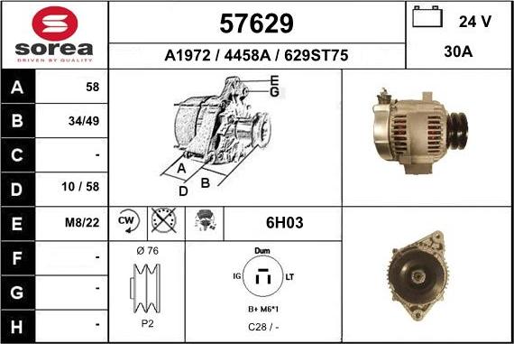 EAI 57629 - Генератор autospares.lv