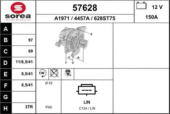 EAI 57628 - Генератор autospares.lv