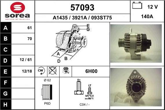 EAI 57093 - Генератор autospares.lv