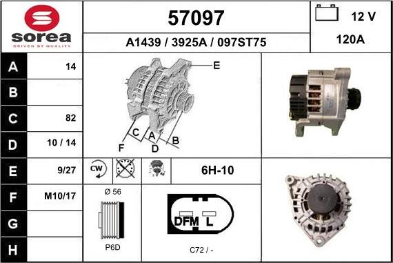EAI 57097 - Генератор autospares.lv