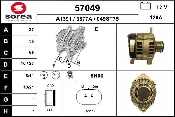 EAI 57049 - Генератор autospares.lv