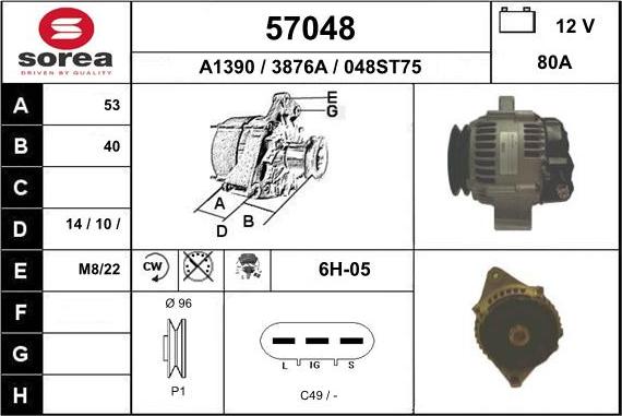 EAI 57048 - Генератор autospares.lv