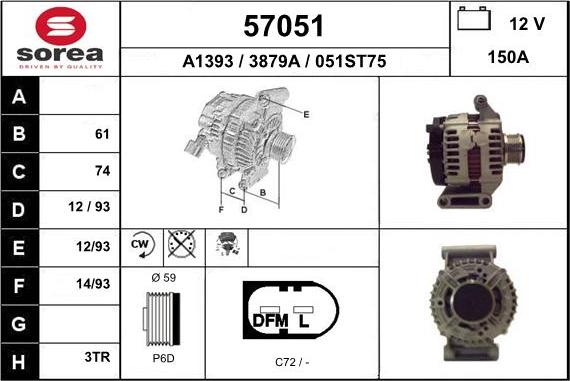 EAI 57051 - Генератор autospares.lv